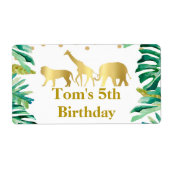 Mini flesetiket oerwoud dieren groen goud etiket (Voorkant)