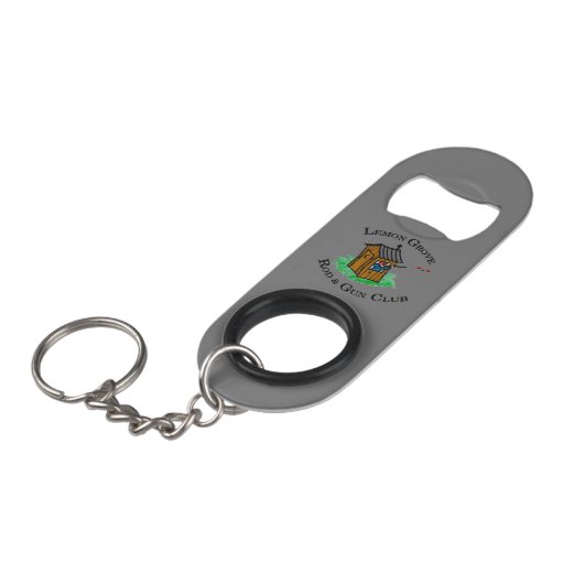 Mini flesopening met Sleutelhanger Mini Flessenopener (Voorkant Gekanteld)