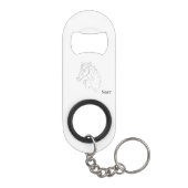 Mini flesopening met Sleutelhanger paard onderweg Flessenopener (Achterkant)
