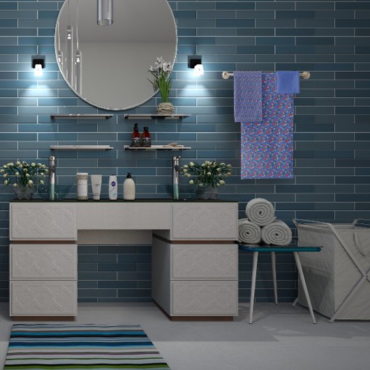 mini fleur sauvage motif jaune rouge