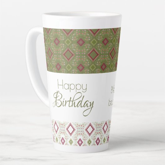 Mini Floral Happy Birthday Latte Mok (Linkerhoek)