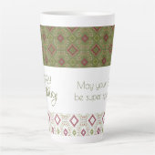 Mini Floral Joyeux Anniversaire Latte Mug (Devant)