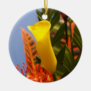 mini-gele dwerg keramisch ornament