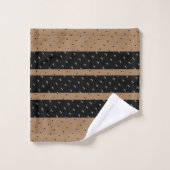 Mini Geo Brown rayures noir (Gant de toilette)