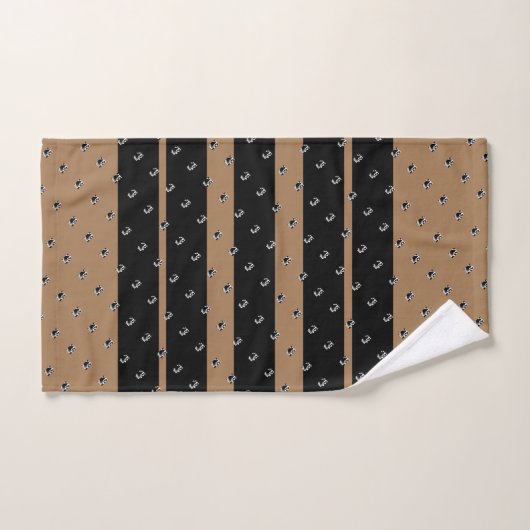 Mini Geo Brown rayures noir (Serviette à main)