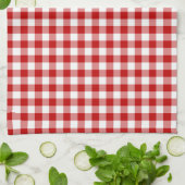 Mini Gingham Check Red White Patroon Theedoek (Gevouwen)