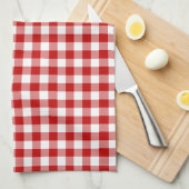Mini Gingham Check Red White Patroon Theedoek (Quarter Fold)