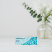 Mini Glitz bleu Curve carte de visite maigre (Debout devant)
