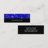 Mini Glitz bleu foncé carte de visite noir maigre (Devant / Derrière)