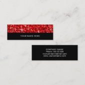 Mini Glitz carte de visite rouge mince noir (Devant / Derrière)