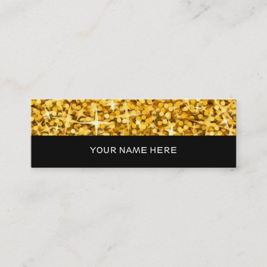 Mini Glitz "Gold" carte de visite maigre noir (Devant)