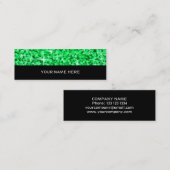 Mini Glitz Green carte de visite noir maigre (Devant / Derrière)