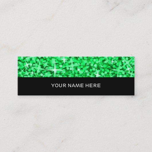 Mini Glitz Green carte de visite noir maigre (Devant)