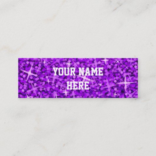 Mini Glitz Purple modèle de carte de visite maigre (Devant)