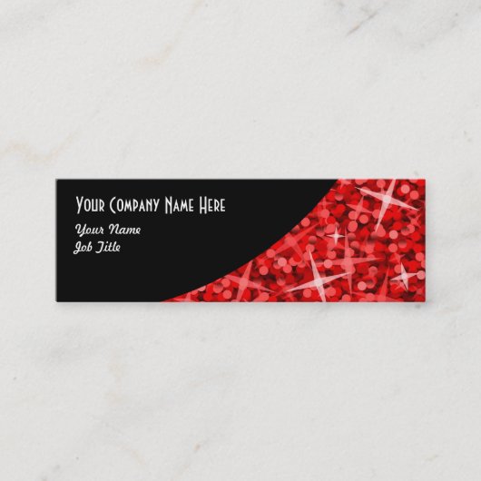 Mini Glitz Red Black Curve carte de visite maigre (Devant)