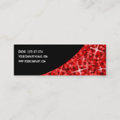 Mini Glitz Red Black Curve carte de visite maigre (Dos)