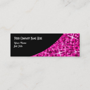 Mini Glitz rose Courbe noire carte de visite maigre