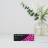 Mini Glitz rose Courbe noire carte de visite maigre (Debout devant)