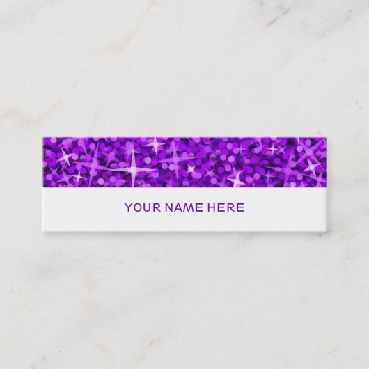 Mini Glitz violet carte de visite blanc maigre (Devant)