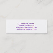 Mini Glitz violet carte de visite blanc maigre (Dos)