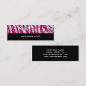 Mini Glitz Zebra carte de visite rose maigre noir (Devant / Derrière)