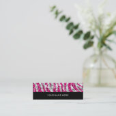 Mini Glitz Zebra carte de visite rose maigre noir (Debout devant)
