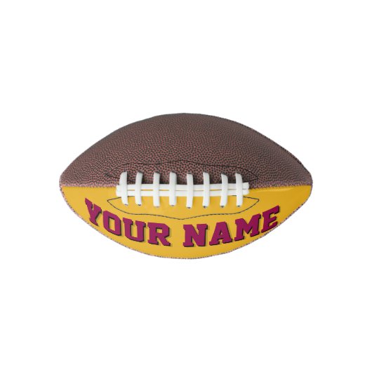 Mini GOLD EN BURGUNDY, gepersonaliseerd Football (Voorkant)