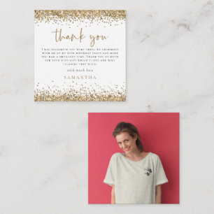 MINI Gold Glitter Foto 50ste Hartelijk dank Notitiekaartje