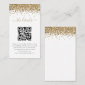Mini Gold Glitter QR-code Weddenschap - Gegevens Informatiekaartje (Voorkant / Achterkant)