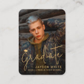 Mini Gold Moderne Script Photo Invitation (Devant)