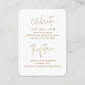 Mini Gold Moderne Script Photo Invitation (Dos)