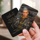 Mini Gold Moderne Script Photo Invitation