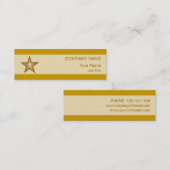 Mini Gold Star carte de visite crème rayé maigre (Devant / Derrière)