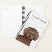 Mini Goldendoodle Brown Cartoon Chien & Texte (Devant avec enveloppe)