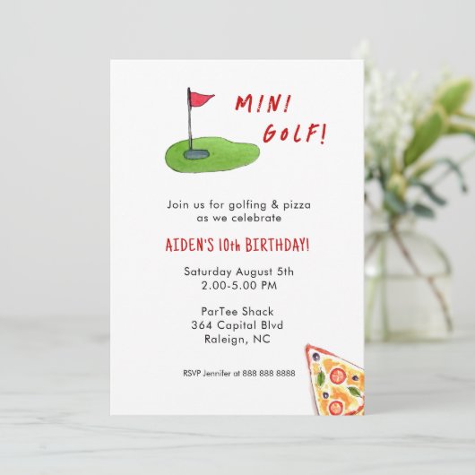 Mini Golf Anniversaire Fête Invitation (Debout devant)