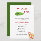 Mini Golf Anniversaire Fête Invitation (Devant / Derrière)