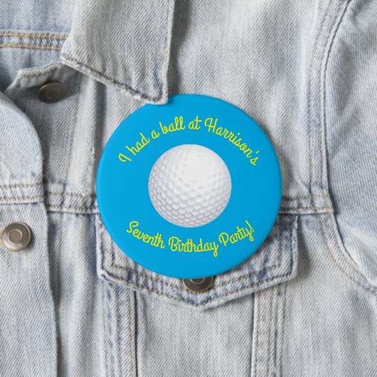 Mini Golf Balls Birthday Party Kinder Blue Ronde Button 4,0 Cm (In situ)