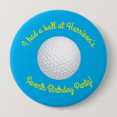 Mini Golf Balls Birthday Party Kinder Blue Ronde Button 4,0 Cm (Voorkant)