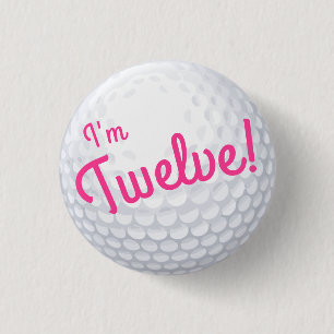 Mini Golf Balls Birthday Party Kinder roze Ronde Button 3,2 Cm