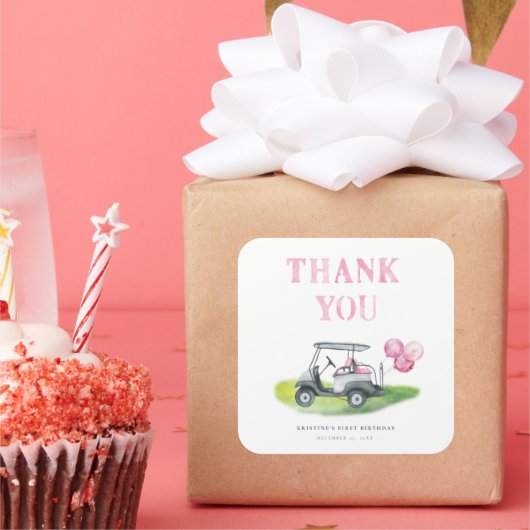 Mini Golf Gift Vierkante Sticker (Feest)