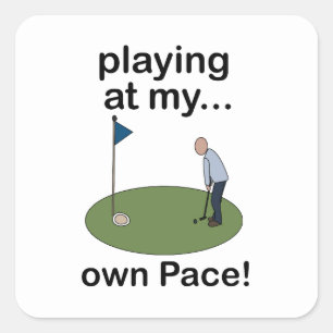 Mini Golf Minigolf Spelen In Mijn Eigen Tempo Golf Vierkante Sticker