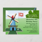 Mini Golf Windmill Fairway Party Invitation (Devant / Derrière)