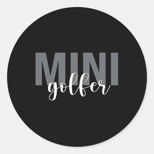 Mini Golfer Golf Golfen Miniatuur Golf Ronde Sticker (Voorkant)