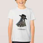 Mini Gotische Geest – Kinder Fedora schedel geest Tri-Blend Shirt (Voorkant)