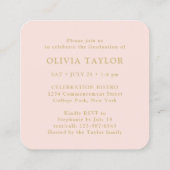 Mini Graduation Party Invitation Blush & Gold Card (Dos)