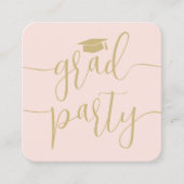 Mini Graduation Party Invitation Blush & Gold Card (Devant)