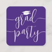 Mini Graduation Party Invitation Purple White Card (Devant)