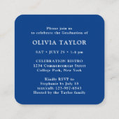 Mini Graduation Party Invitation Royal Blue Card (Dos)