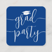 Mini Graduation Party Invitation Royal Blue Card (Devant)