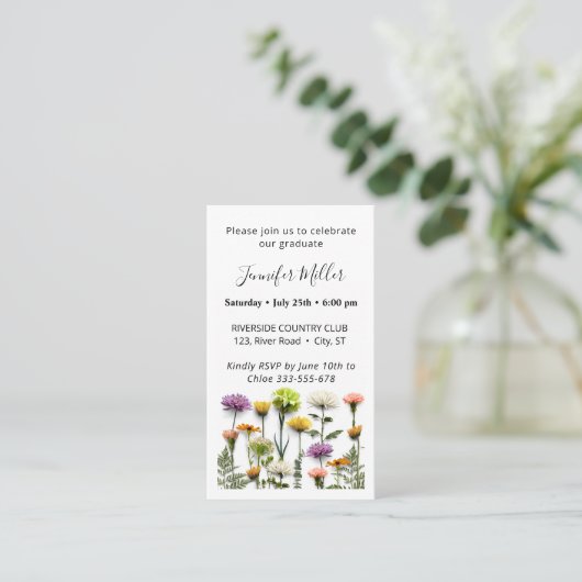 Mini Graduation Party uitnodiging aankondiging (Staand voorkant)